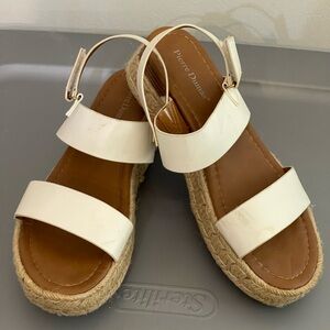 Pierre Dumas White Espadrille Sandals | Ankle Strap Size 9 1/2